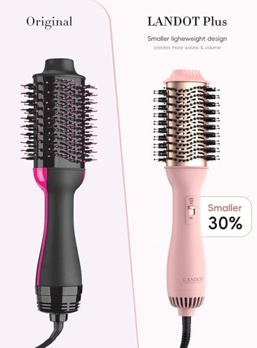 LANDOT Hot Hair Blow Dryer Brush: Upgraded Plus 2.0 Hot Air Brush - One-Step HairDryer Styler and Volumizer 4 in 1 for Drying Straightening Curling Volumizing Hair - Fight Frizz and Add Volume - Image 6