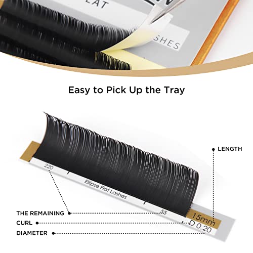 LASHVIEW 0.15mm C Curl Flat Mixed Length Eyelash Extensions for Natural Volume - Image 5