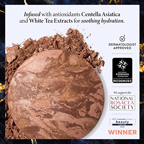 LAURA GELLER NEW YORK Baked Balance-n-Brighten Powder Foundation - Deep + Spackle Super-Size Skin Perfecting Makeup Primer - Ethereal Rose Glow + Retractable Airbrush Kabuki Brush - Image 4