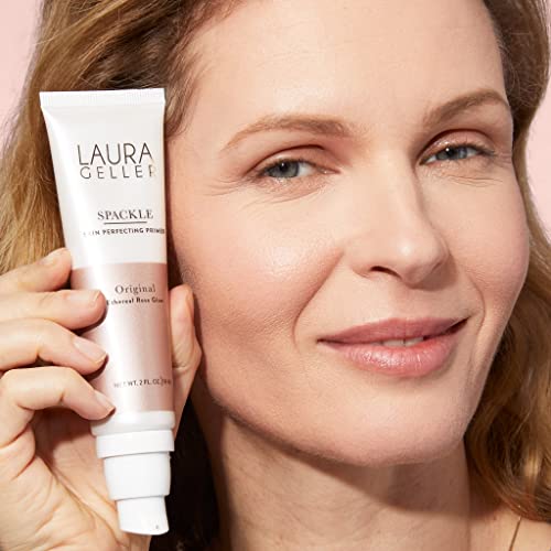LAURA GELLER NEW YORK Baked Balance-n-Brighten Powder Foundation - Deep + Spackle Super-Size Skin Perfecting Makeup Primer - Ethereal Rose Glow + Retractable Airbrush Kabuki Brush - Image 6