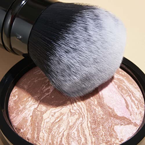 LAURA GELLER NEW YORK Baked Balance-n-Brighten Powder Foundation - Deep + Spackle Super-Size Skin Perfecting Makeup Primer - Ethereal Rose Glow + Retractable Airbrush Kabuki Brush - Image 9