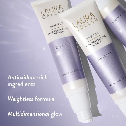 LAURA GELLER NEW YORK Illuminating Duo: Baked Balance-n-Glow Illuminating Foundation, Fair + Spackle Skin-Perfecting Makeup Primer, Diamond - Image 3