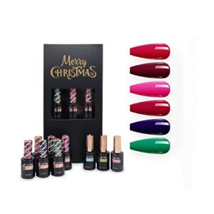 LDS Holiday Collection: 6 Gel Polishes, 1 Base Gel, 1 Top Gel, 1 Strengthener Gel - BACKSTAGE SECRET - 137, 013, 139, 141, 140, 138