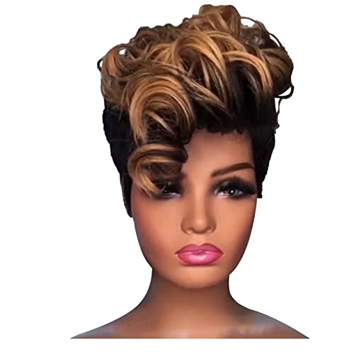 Leave in Hair Conditioner Hair Dyed Short Curly Hair Head Cover Button Mesh High Temperature Silk Hair Cover 360 Lace Frontal with Bundles (Black, One Size)