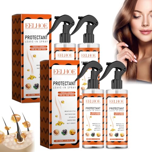 Leave In Spray Conditioner,Multi-Benefit Hair Treatment,Frizz and Damage Control,Detangles, Nourishes, & Smooths Hair Strands,All Hair Types (4pcs)