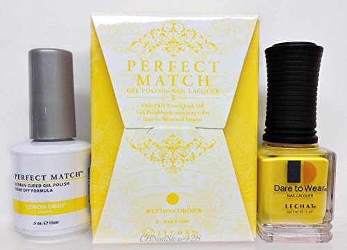 LECHAT Perfect Match Gel Polish and Nail Lacquer Duo PMS118 Lemon Drop 0.5 oz Set