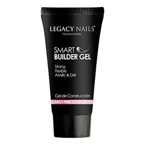 LEGACY NAILS SMART BUILDER GEL 1oz - Odor-Less, Full-Color Coverage, Advanced Viscosity Formula, Perfect for Sculpting Nail Extensions (Candy Pink)