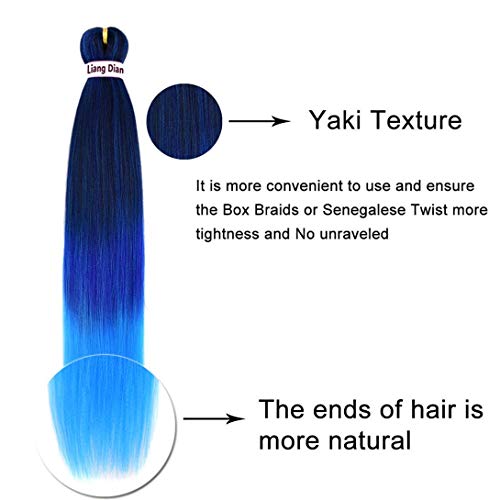 Liang Dian 22 Inch Pre-Stretched Synthetic Braiding Hair Extensions 6 Packs Mixed Colors - Image 5