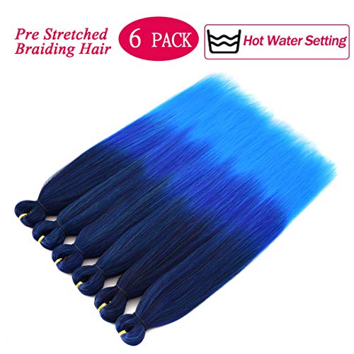 Liang Dian 22 Inch Pre-Stretched Synthetic Braiding Hair Extensions 6 Packs Mixed Colors - Image 3