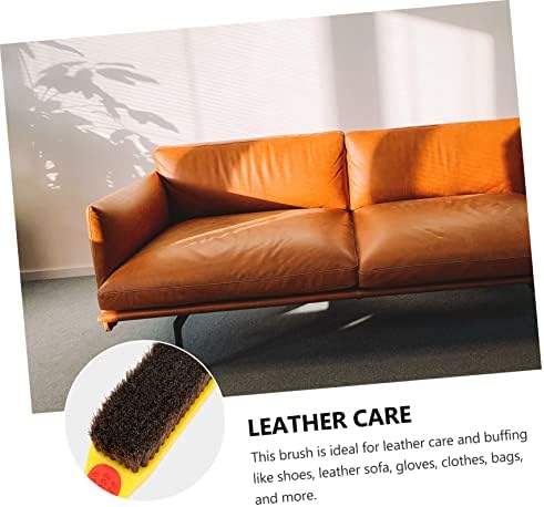 LIFKOME Hair Brush Deck Scrub Brush Sofa Cleaning Brush Leather Bag Cleaning Brush Shoe Polish Brush Men Beard Brush Duty Cleaning Leather Brush Sweep Man Bristle Brush Bristles - Image 6