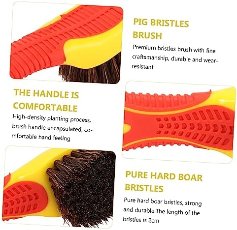 LIFKOME Hair Brush Deck Scrub Brush Sofa Cleaning Brush Leather Bag Cleaning Brush Shoe Polish Brush Men Beard Brush Duty Cleaning Leather Brush Sweep Man Bristle Brush Bristles - Image 3