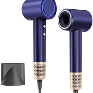 Lightweight Hair Dryer, Fast Drying Blow Dryer with 160,000 RPM, 300 Million Negative Ionic Blow Drye, Temp Control Blowdryers for Hair, 1400 w High-Speed Low Noise Travel Hair Dryer, Blue