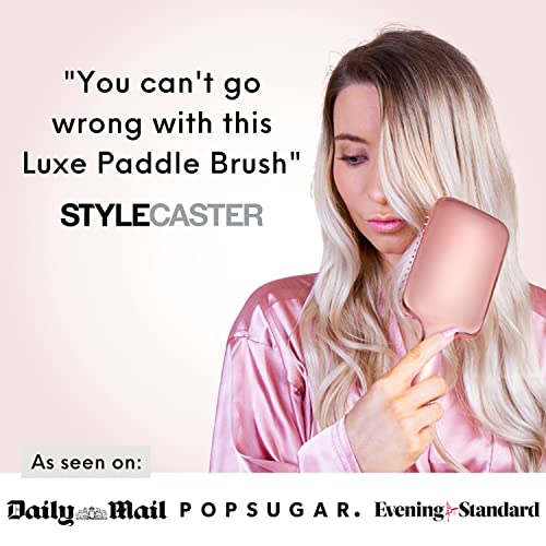 Lily England Hair Brush for Women For All Hair Types - Professional Paddle Brush for Blow Drying, Hair Detangling, & Straightening - Flat Hairbrush With Gel Handle for Easy Grip, Rose Gold - Image 3