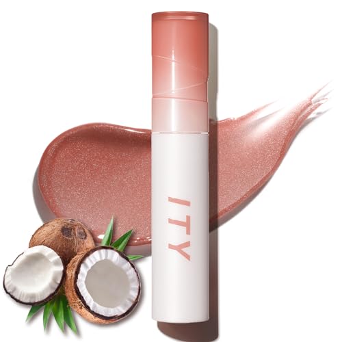 Lip Gloss Plumper, Liquid Lipstick with Hyaluronic Acid, Lip Stain Moisturizing, Coconut Scent Lipstick for women, Jelly Texture, 0.09 oz, 05 Chai Lover