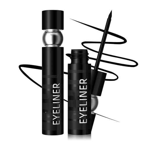 Liquid Eyeliner, Eye Makeup Liquid Liner, Smudgeproof and Waterproof Eyeliner, Long Lasting with Ultra-Fine Tip, Cool Black