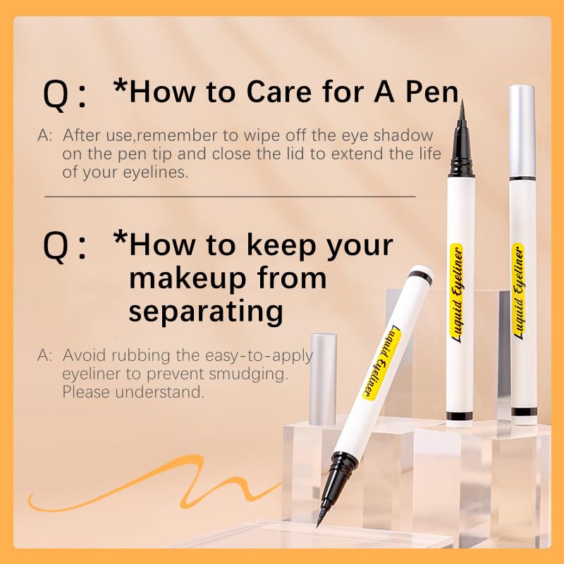 Brown Ultra Fine Tip Liquid Eyeliner Pen Waterproof Smudgeproof Quick Drying 1 Piece - Image 6