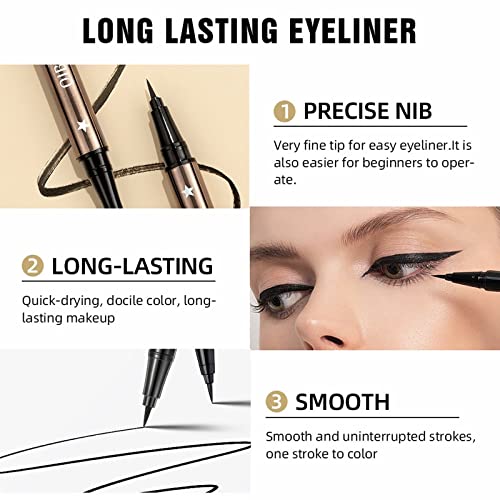Waterproof Liquid Eyeliner Pen Black or Brown Felt Tip Long Lasting Makeup - Image 3