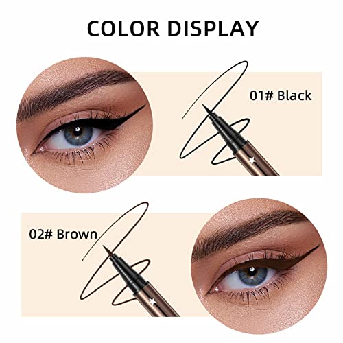 Waterproof Liquid Eyeliner Pen Black or Brown Felt Tip Long Lasting Makeup - Image 4