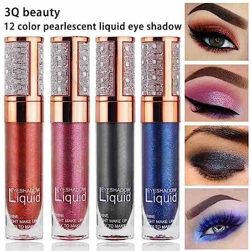 Sparkle & Shine 12 Shade Waterproof Liquid Glitter Eyeshadow Palette - Cream Formula, Long-Lasting - Image 8