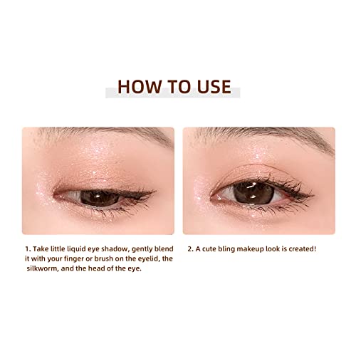 Liquid Glitter Eyeshadow, Pigmented, Long Lasting, Quick Drying, Easy to Apply, Loose Glitter Glue for Eye Crystals Makeup (Holographic Pink Gold Shimmer Peal 02) - Image 8