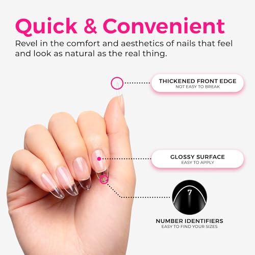 LLBA Soft Gel Nail Tips - 360Pcs Soft Gel Nail Extension Tips, 10 Sizes Clear Full Cover Fake Nails for Nail Extension, Long-Lasting Salon Quality, Natural Look & Comfortable Wear (Round, Short) - Image 4