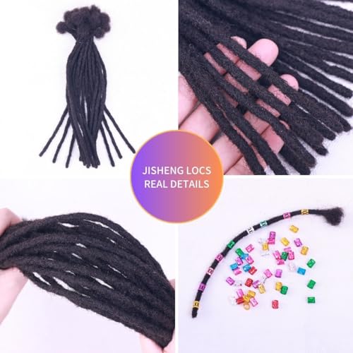 Loc Extensions Human Hair Dread Extensions Dreadlock Extensions Human Hair for Women Men Kids 0.4 cm 10 Inch 10 Strands Full Head 100% Handmade Permanent Real Human Hair Locs Can be Dyed Bleached - Image 9