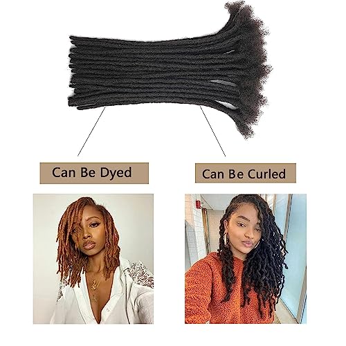 Loc Extensions Human Hair For Men/Women 8 Inch 0.6cm 100 strands Width 100% Full Handmade Permanent Dreadlock Extensions Human Hair An Be Dyed Bleached Curled (100% Human Hair,Natural Black) - Image 4