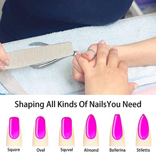 Lofuanna 15-Piece Double-Sided Nail File Set for Acrylic Gel Nails Washable Tools - Image 5