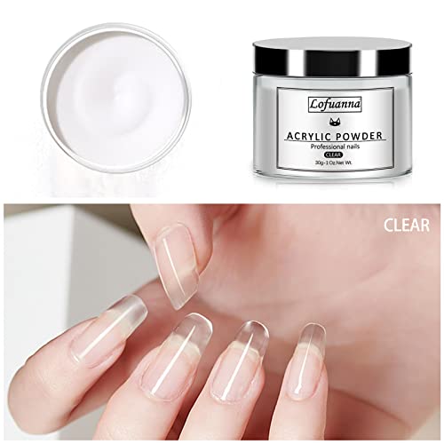 Lofuanna 30g Clear Acrylic Nail Powder and 40ml Liquid Monomer Tools Set - Image 4