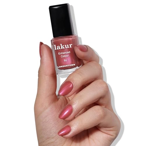 LONDONTOWN Candy Apple Red Shimmery Nail Polish, Slopeside lakur, Vegan Chip-Resistant Long-Lasting Nail Lacquer, 40 fl oz