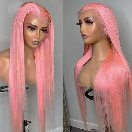 Long Pink Wigs for Black Women Glueless Synthetic Lace Front Wig Pre Plucked Heat Resistant Wig with Natural Hairline - Image 2