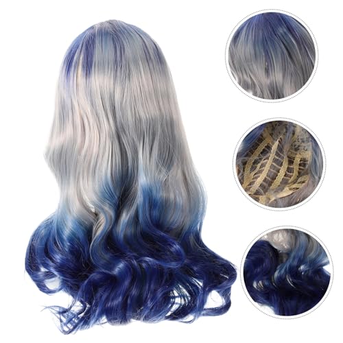 Long Wavy Curly Bangs Synthetic Wig for Cosplay and Role Play Outfits - Image 9