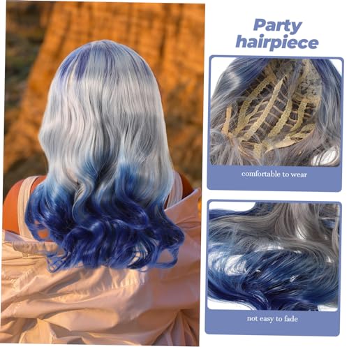 Long Wavy Curly Bangs Synthetic Wig for Cosplay and Role Play Outfits - Image 7