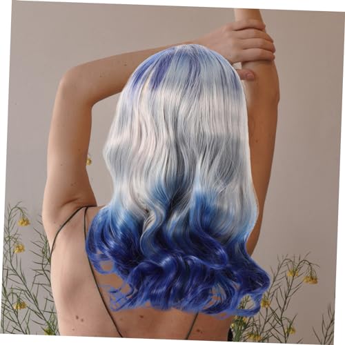 Long Wavy Curly Bangs Synthetic Wig for Cosplay and Role Play Outfits - Image 4