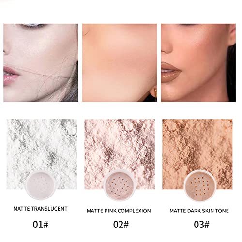 Loose Face Powder, Oil Control Face Pressed Powder,Loose Baking Face Setting Powder Makeup, Natural Matte Smooth Setting Powder Long-lasting Waterproof,8g (02# Pink Complexion) - Image 7
