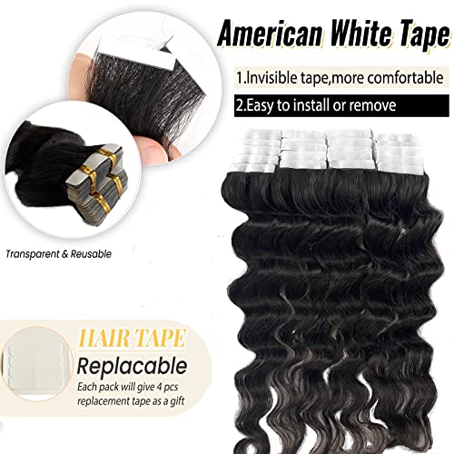 Remy Human Hair Loose Wave Tape In Extensions 16 Inch 50g 20 Piece Set - Image 4