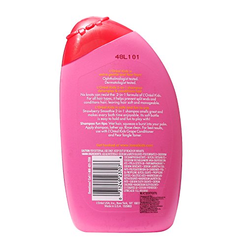 L'Oreal Kids Extra Gentle 2-in-1 Shampoo, Strawberry Smoothie, 9 fl; oz. - Image 2