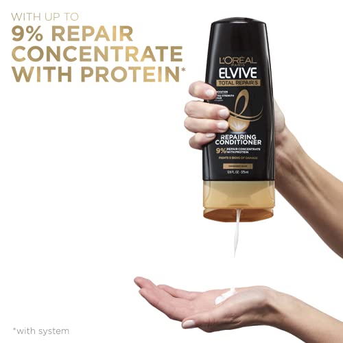 L'Oreal Paris Elvive Total Repair 5 Repairing Conditioner for Damaged Hair Conditioner with Protein and Ceramide for Strong Silky Shiny Healthy Renewed Hair 28 Fl Oz - Image 4