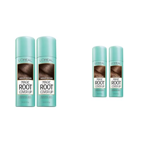 L'Oreal Paris Magic Root Cover Up Medium Brown and Light Brown 4 oz Gray Concealer Spray