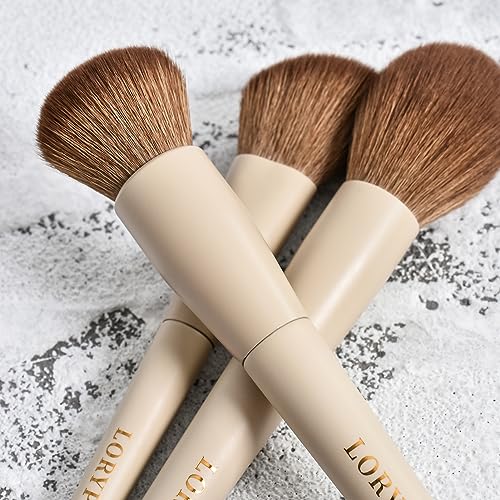 LORYP Makeup Brushes Set Labeled 18 Piece Face and Eye Brush Set Ultra soft hair Foundation, Concealer, Blush, Contour, Blending, Eyeshadow Khaki Brush kit - Image 3
