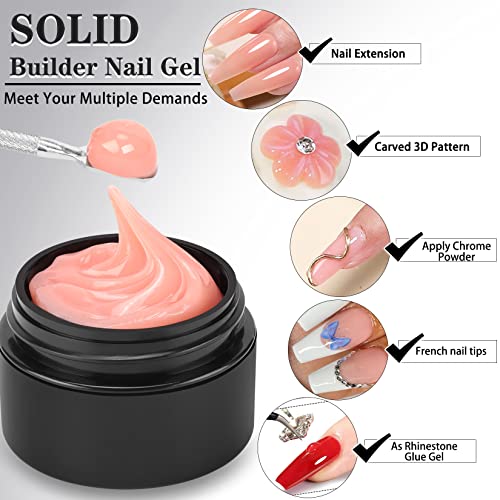 LOUINSTIC Builder Nail Gel for Nails - Solid Builder Nail Gel 3 Colors, Non-Sticky Hands for 3D Sculpture Modeling Nail Extension (0.7oz/20g) - Image 3