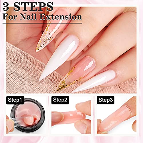 LOUINSTIC Builder Nail Gel for Nails - Solid Builder Nail Gel 3 Colors, Non-Sticky Hands for 3D Sculpture Modeling Nail Extension (0.7oz/20g) - Image 4