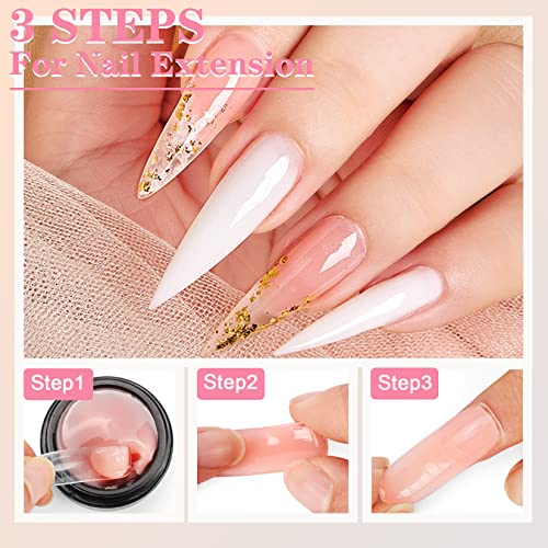 LOUINSTIC 0.7oz 4 Color Non-Sticky Builder Gel Nail Kit for Extensions and 3D Art - Image 4