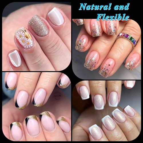 LoveOurHome 600pc Square Gel x Nail Tips Medium Fake Nail Clear False Nail Tips Square Full Cover Artificial Fingernails Soft Gel X Nail Art Tips for Acrylic Nails Gel X Extension Press Nail Making - Image 6
