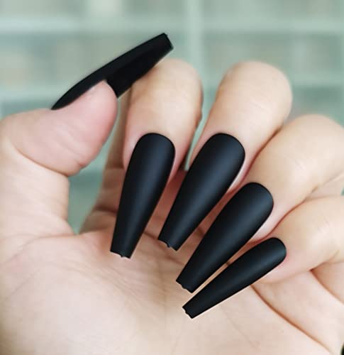 LuckForever 400pc Matte Long Coffin Full Cover Artificial Fingernail Tips for Women and Teens - Image 4