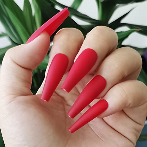 LuckForever 400pc Matte Long Coffin Full Cover Artificial Fingernail Tips for Women and Teens - Image 5