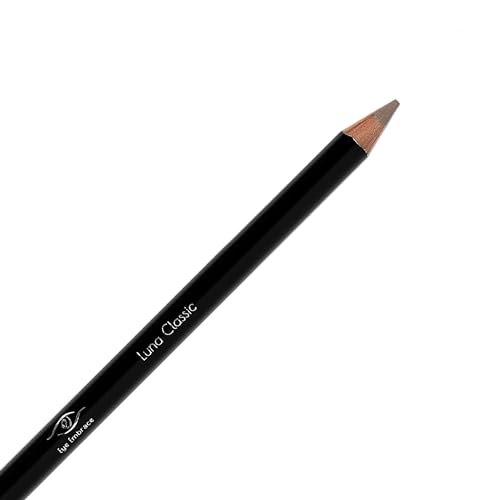 Luna Classic: Light Brown-Gray Wooden Eyebrow Pencil – Waterproof, Double-Ended Pencil with Sharpener & Spoolie Brush, Cruelty-Free