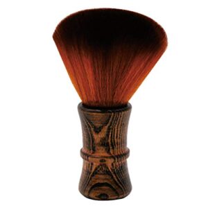 Lurrose Barber Neck Duster Brush Wooden Handle Professional Barber Neck Face Cleaning Duster Hair Styling Brush Professional Salon Barber Tool for Hair Cutting (Brown)