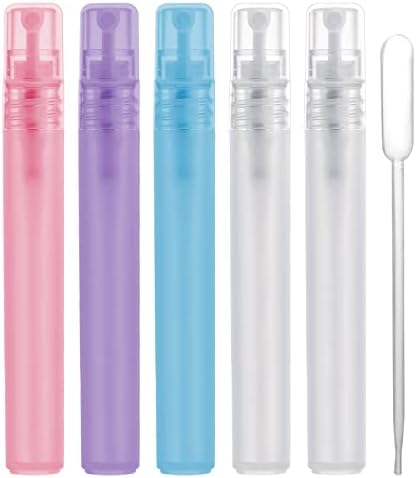 LUTER 5pc Set 10ml Refillable Travel Perfume Atomizer Bottles Portable Lightweight