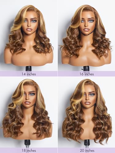 LUVME HAIR 18 Inch Honey Blonde 13X4 Glueless Wig Loose Body Wave Versatile 13X4 Lace Frontal Wig Human Hair - Image 7